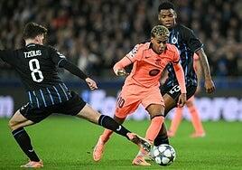 Lamine Yamal salva un punto para el Barça en Brujas