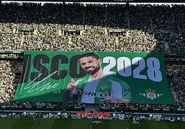 El Betis anuncia la renovación de Isco hasta 2028 con una lona gigante