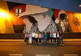 Un mural visibiliza a las aparceras