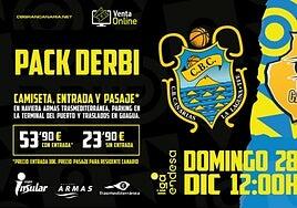 El Pack Derbi para el duelo frente a La Laguna del 28 de diciembre, a la venta a partir del jueves