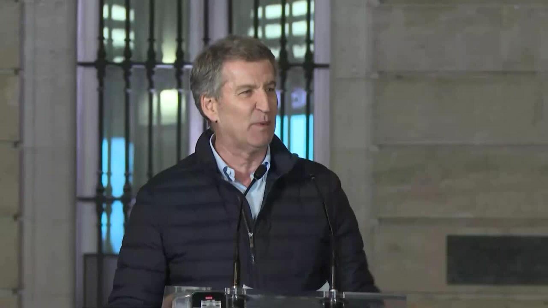 Feijóo censura el silencio de Sánchez ante el "régimen de terror" de Maduro