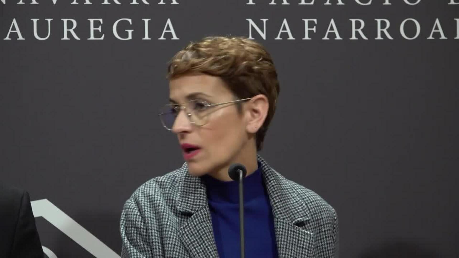 Chivite se compromete a la búsqueda de "alternativas" en la mesa a tres Navarra, Estado y BSH