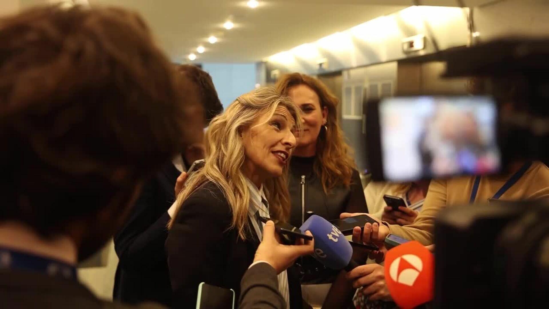 Díaz, "optimista" sobre un acuerdo para trabajadores que deban tributar por la subida del SMI