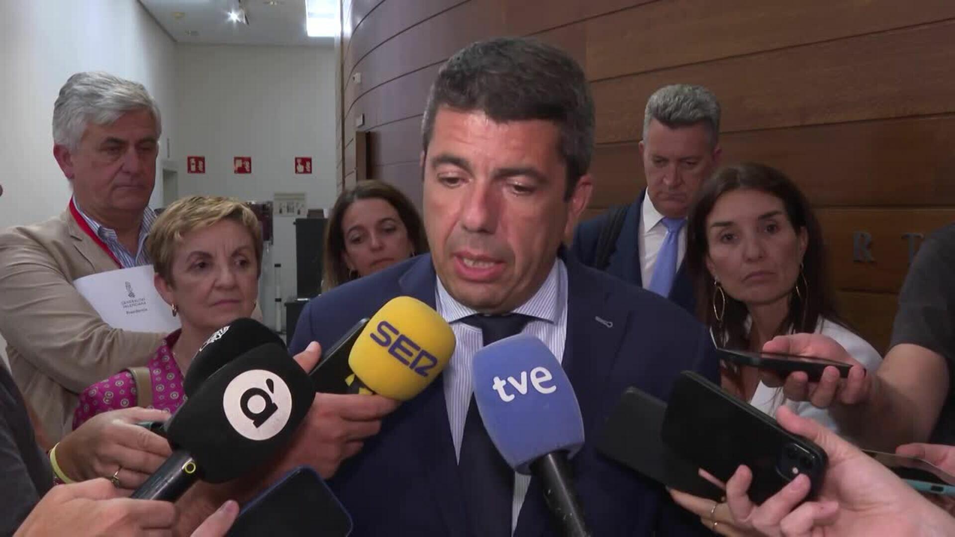 Mazón celebra la aprobación de los presupuestos en Les Corts: "Es un paso muy importante"