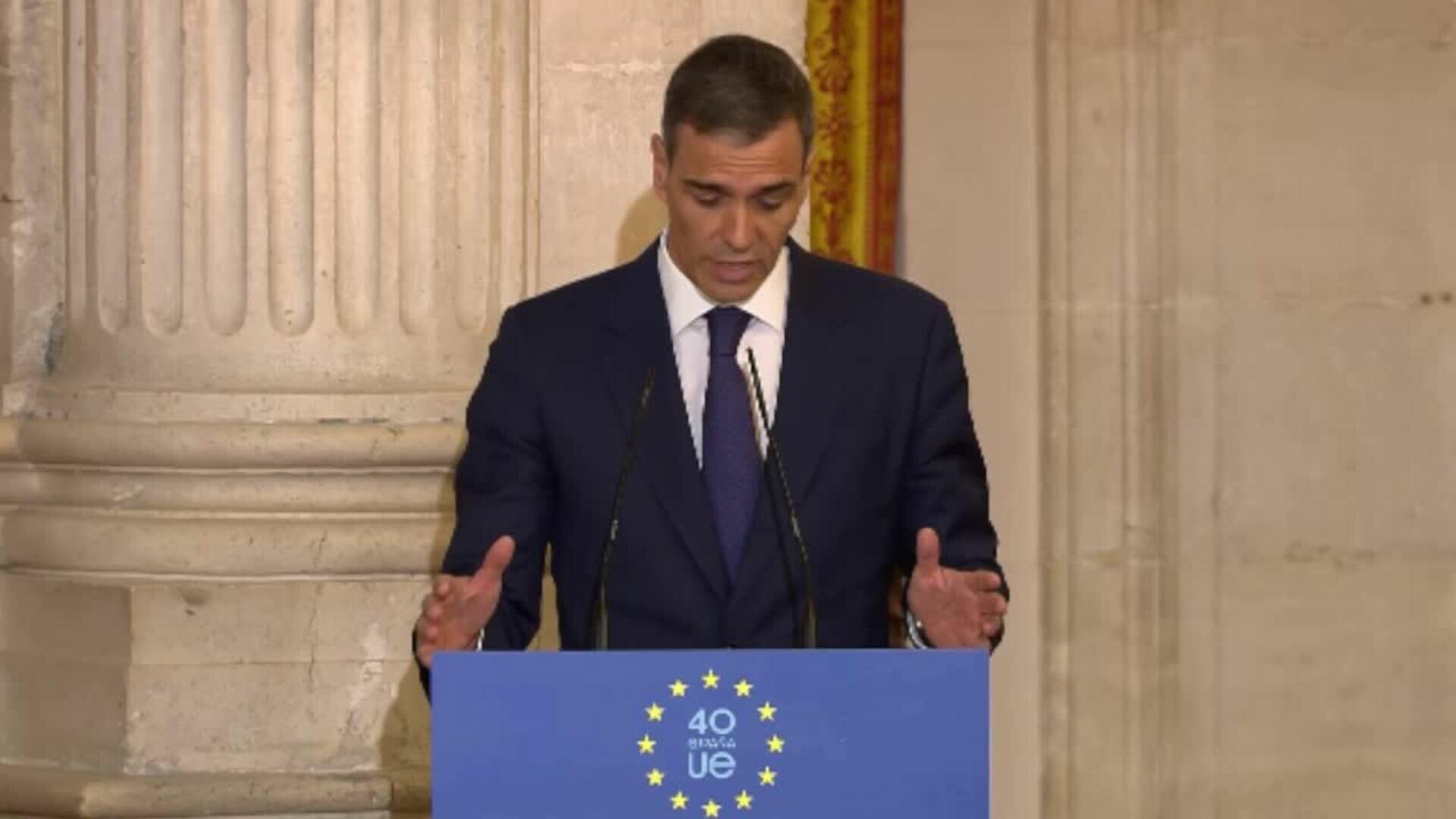 Sánchez defiende que 40 años después de entrar en la UE "España es una democracia plena"