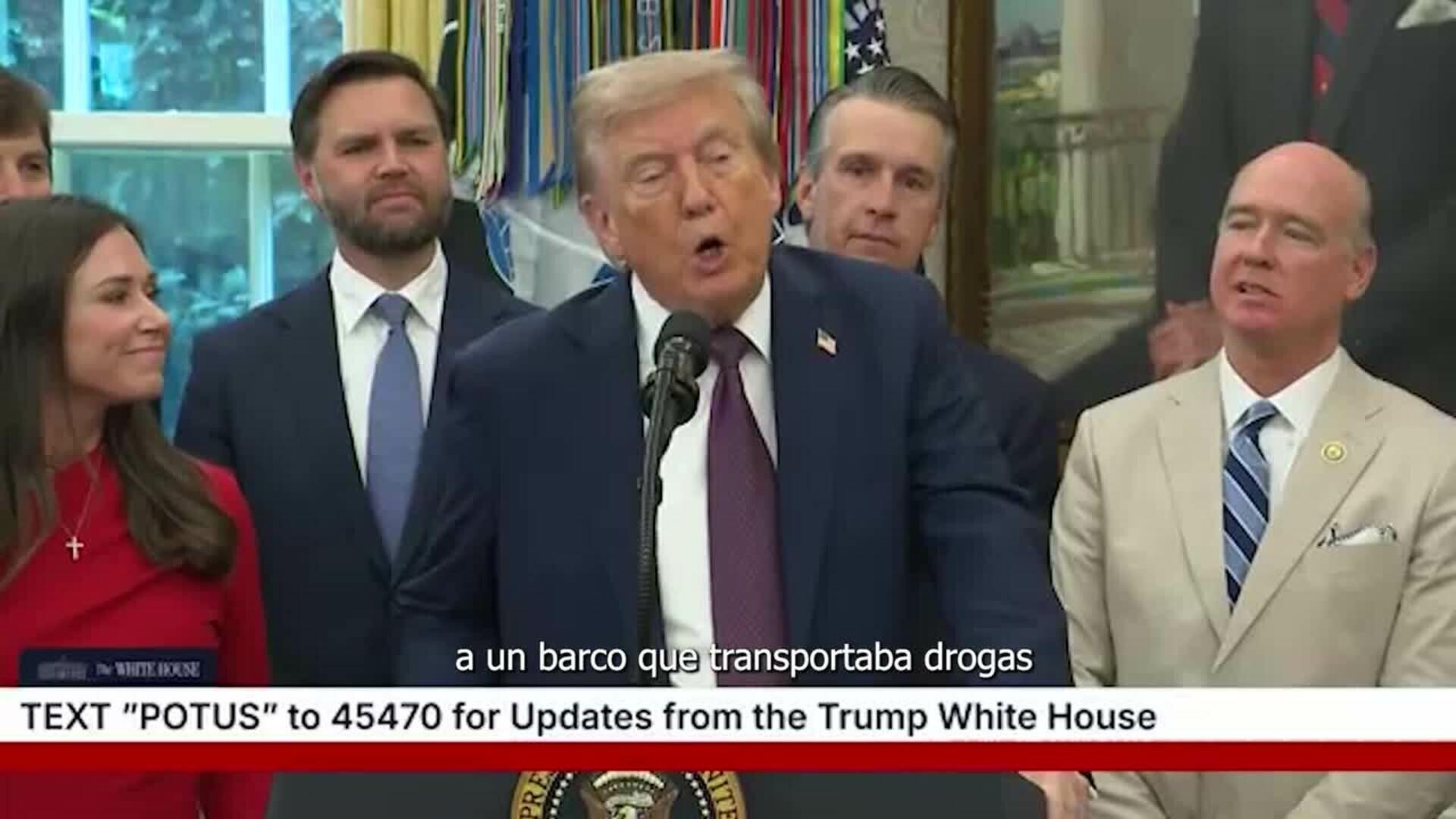 Trump confirma un ataque en aguas del Caribe contra un buque cargado con drogas