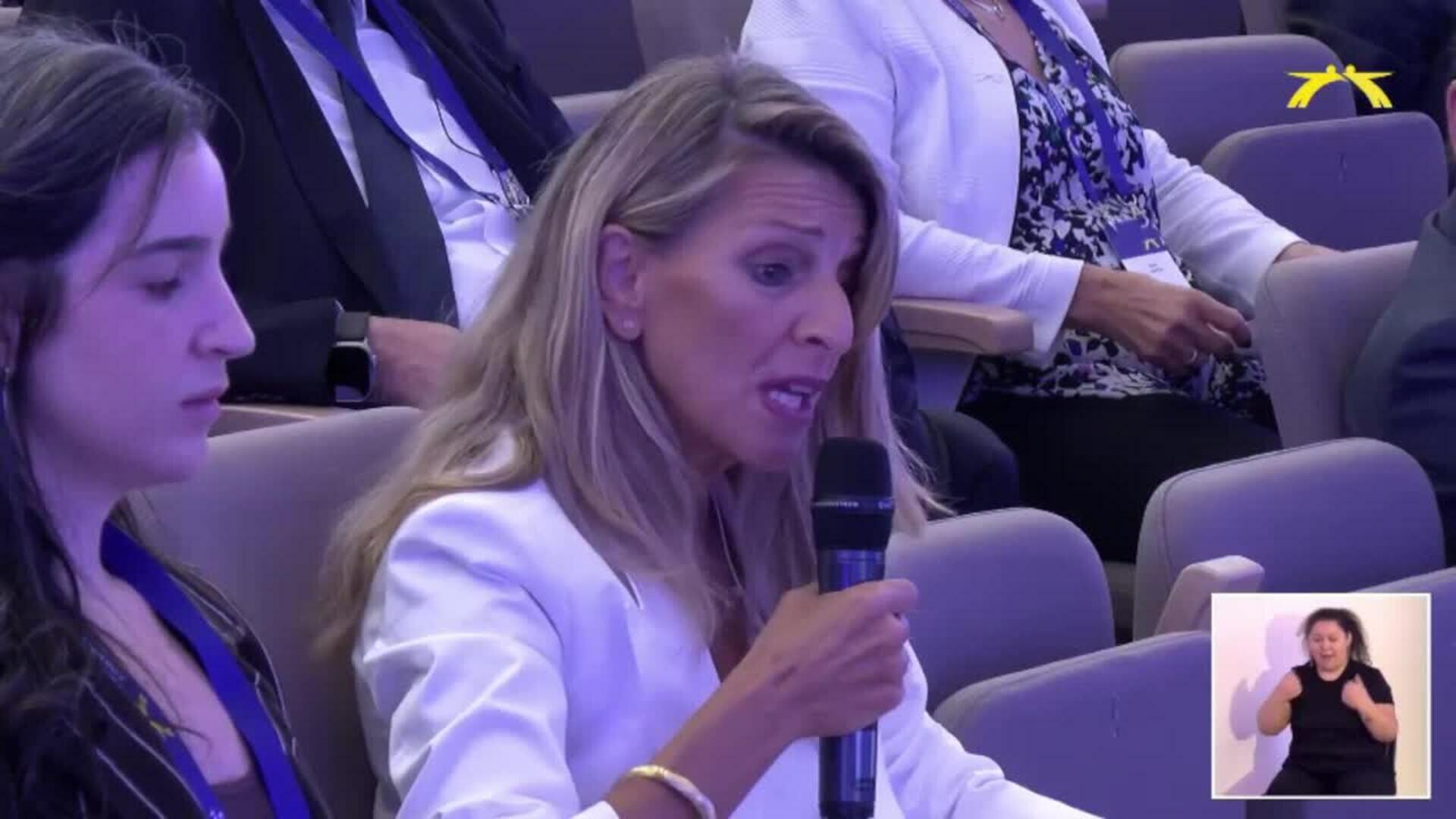 Díaz pide revisar las directivas europeas de trabajo temporal, a tiempo parcial y de ETTs