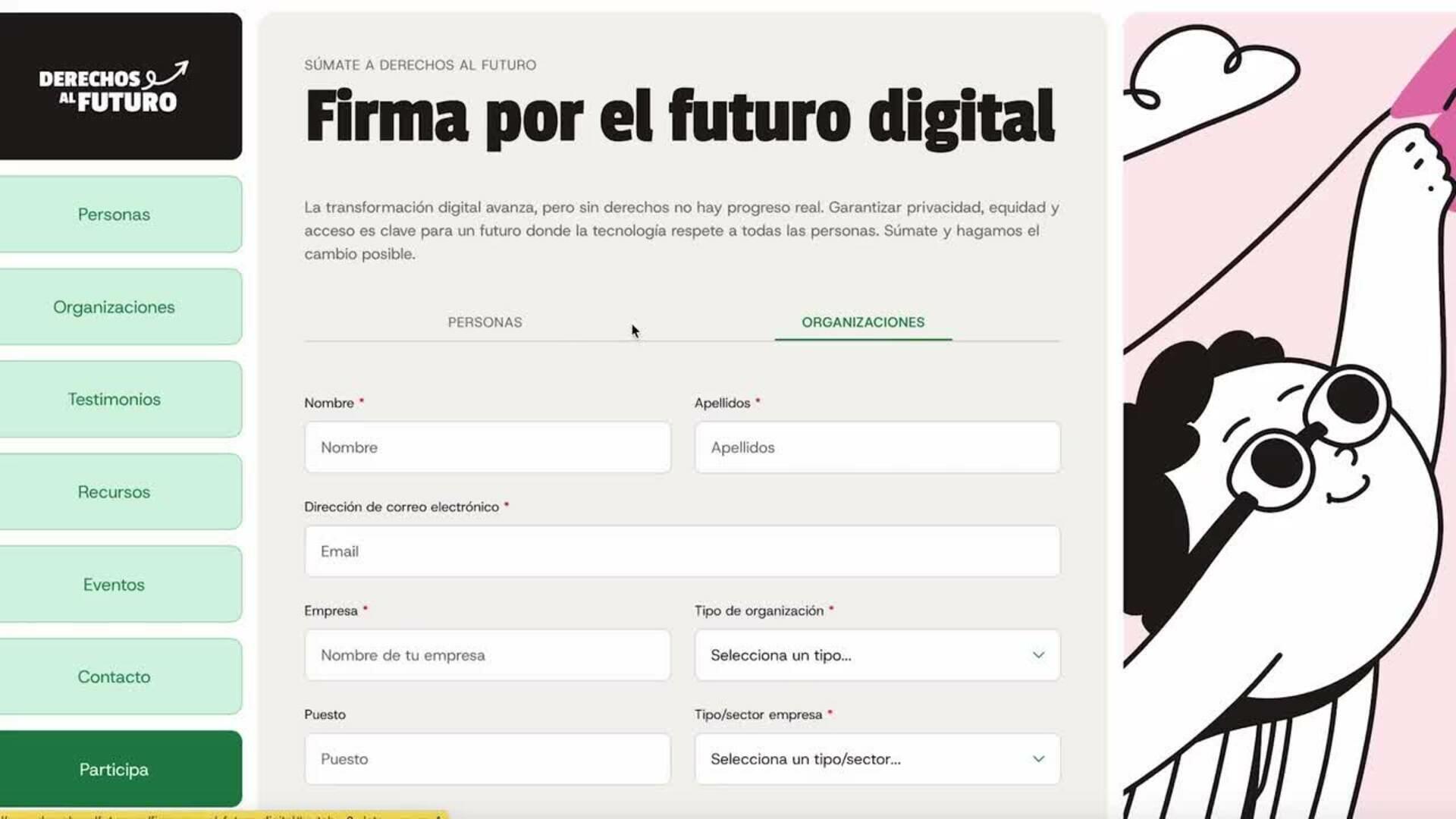 Un movimiento ciudadano quiere situar los derechos en el centro de la era digital