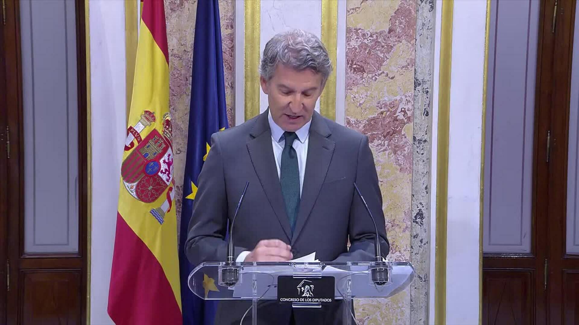 Feijóo sitúa a Sánchez como "responsable del lodazal" de corrupción