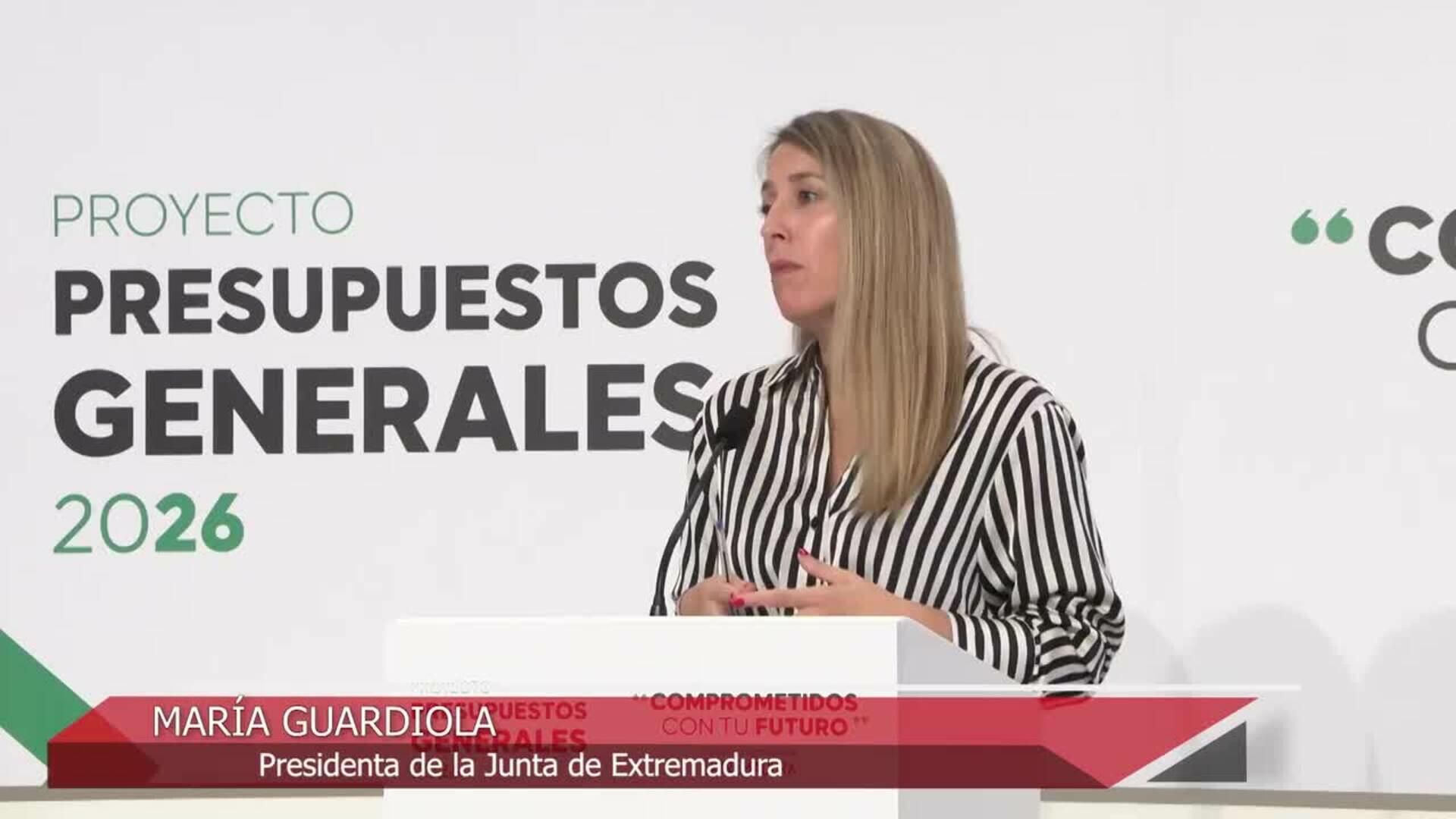 Guardiola avanza que convocará elecciones si no se aprueban presupuestos de Extremadura de 2026