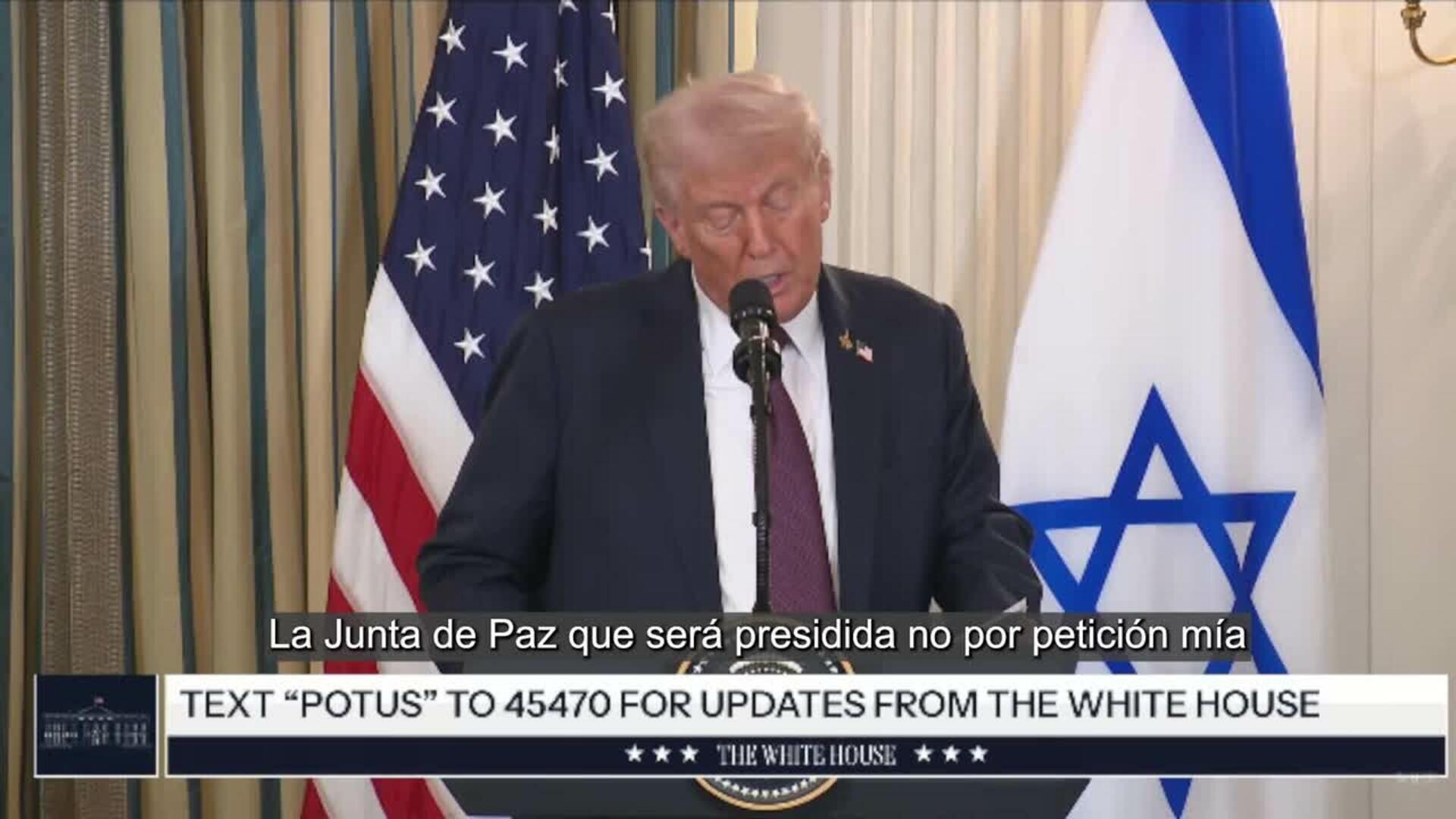 Trump presenta su plan de paz para Gaza con un organismo que supervisará el nuevo gobierno