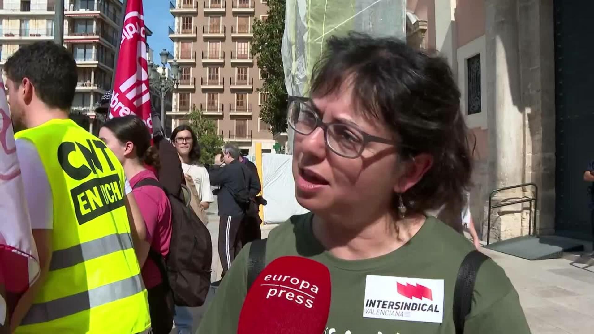 Movilizaciones en València en la huelga general para "denunciar el genocidio en Gaza"