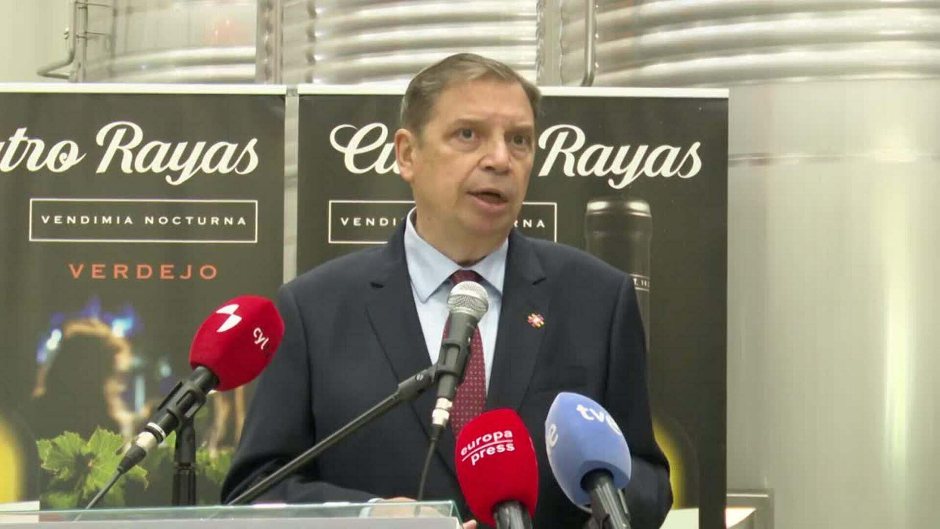 Planas cifra en un 99,22% la inversión de los 202 millones en la sectorial del vino