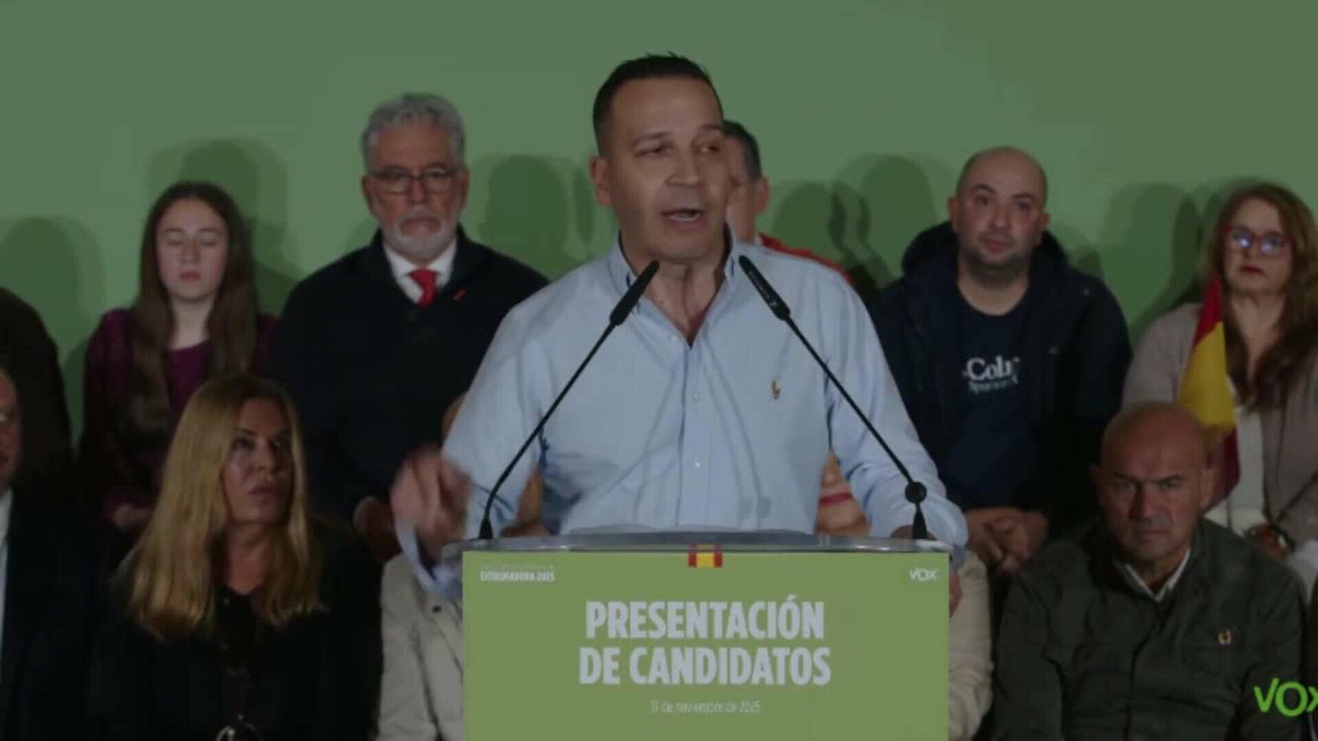 Vox presenta una lista para propiciar el cambio que Guardiola ha "robado" a Extremadura