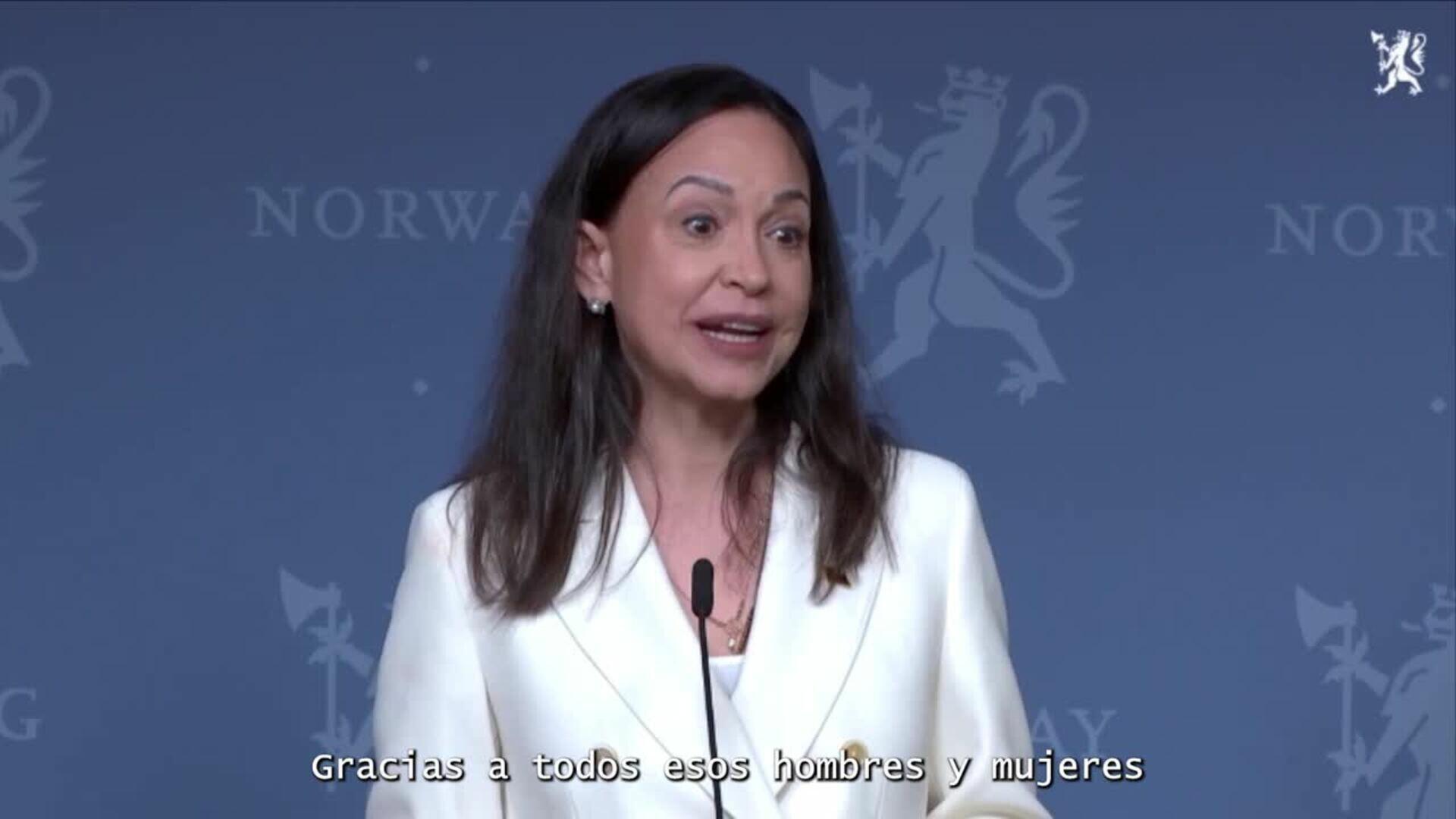 Machado asegura que tiene intención de volver a Venezuela tras recibir el Nobel de la Paz