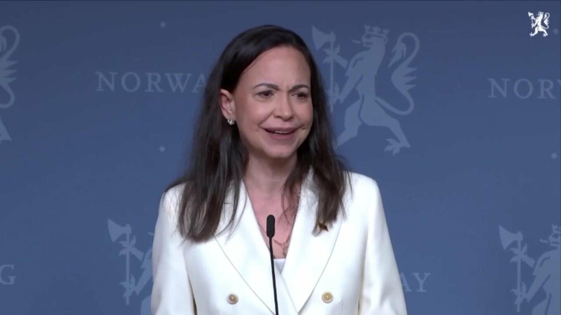 Machado pide ayuda a los países democráticos para bloquear los ingresos de Maduro