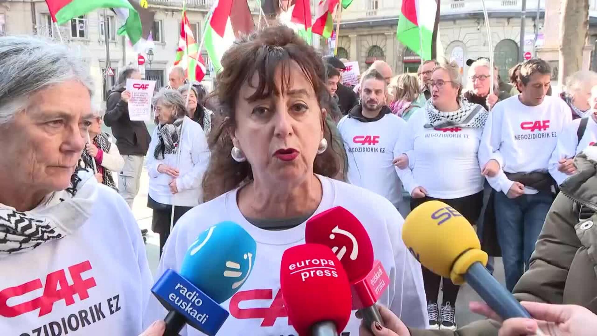 Manifestantes propalestina denuncian acciones "desproporcionadas" de la Ertzaintza