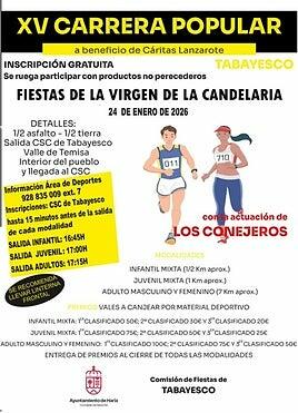 Carrera solidaria en Tabayesco, a beneficio de Cáritas Lanzarote
