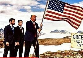 Trump planta la bandera en Groenlandia