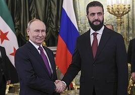 Putin felicita a Al Sharaa por sus «esfuerzos» para restablecer la integridad territorial de Siria