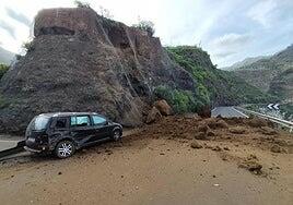Un desprendimiento corta la carretera que conecta Valsequillo con Las Vegas
