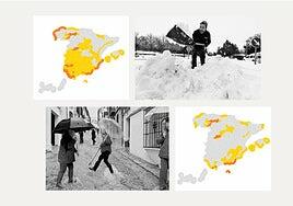 Consulta los avisos de AEMET para este fin de semana: lluvia, viento y nevadas de norte a sur