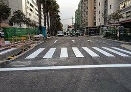 Mesa y López ya está abierta al tráfico tras finalizar los trabajos para arreglar el socavón