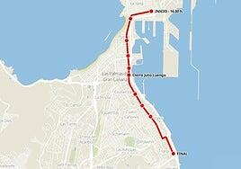 Mapa del recorrido de la cabalgata del carnaval de Las Palmas de Gran Canaria y cortes de tráfico