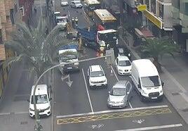 Hundimiento en Olof Palme obliga a cerrar dos carriles