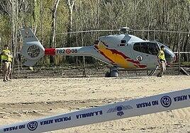 Un helicóptero militar aterriza de emergencia en Granada tras chocar con un cable