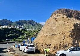 Obras Públicas abre la GC-41 tras culminar las obras de emergencia del talud junto a la carretera de Valsequillo