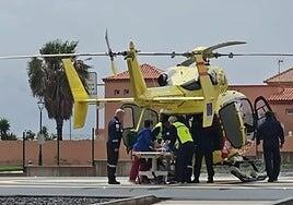 El primer servicio del helicóptero con base en Fuerteventura: Jandía y una hora más tarde de su presentación