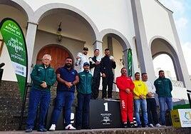 Miguel Cabral, Víctor Ramírez y Arón Batista, podio en Moya