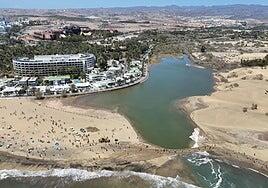 La Charca de Maspalomas se regenera tras la borrasca Therese