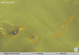La impactante imagen de satélite de la calima entrando en Canarias