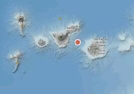 Registrado un terremoto de magnitud 3,5 entre Tenerife y Gran Canaria en la zona del volcán de Enmedio