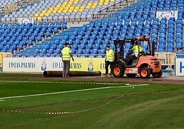 El Estadio de Gran Canaria se transforma para el Rally Islas Canarias
