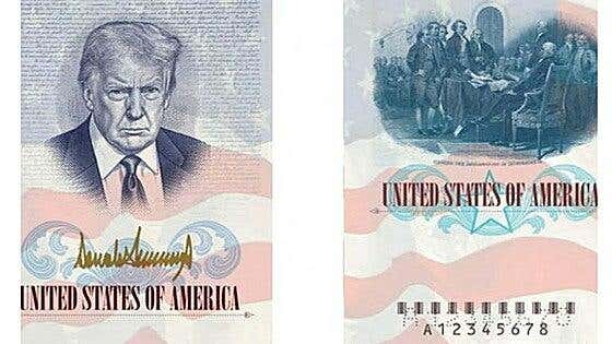 Trump será la imagen del nuevo pasaporte de Estados Unidos