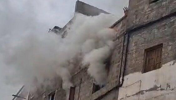 Incendio en un edificio de Pedro Hidalgo