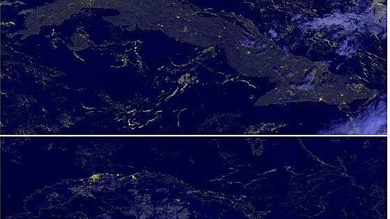 ¿Ven esta imagen? Pues eso es Cuba de noche