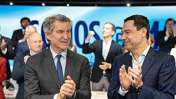 Moreno intentará un gobierno en solitario con el aval de Feijóo y del resto de barones del PP