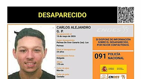 Buscan a Carlos Alejandro, desaparecido en Las Palmas de Gran Canaria