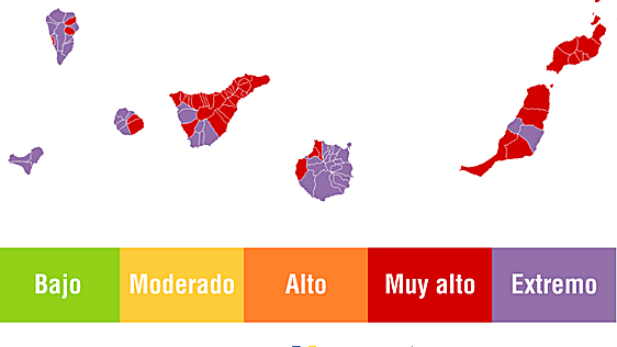 Canarias, en riesgo extremo de radiación ultravioleta en varias islas