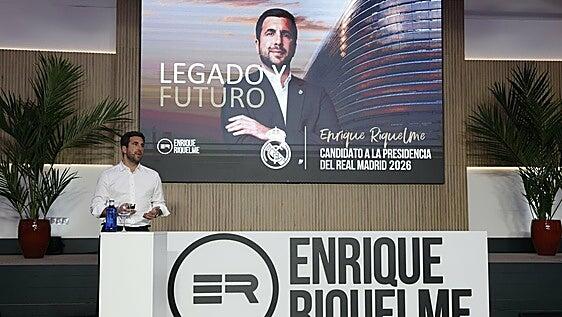 Enrique Riquelme lanza una avalancha de promesas para seducir a los socios del Real Madrid