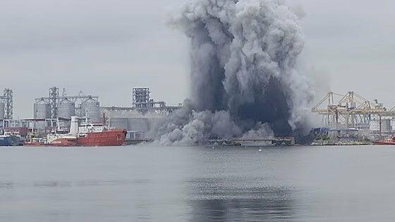 Un dron naval ucraniano explota en el puerto rumano de Constanza