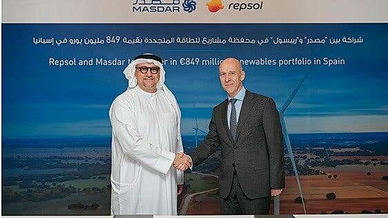 Repsol y Masdar se asocian en una cartera renovable en España valorada en 849 millones