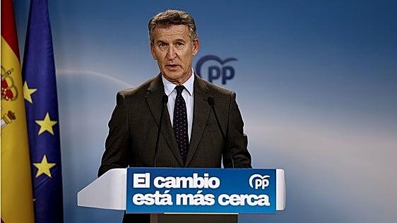 Feijóo exige la dimisión de Sánchez y la convocatoria electoral como «responsable» de la corrupción de Ábalos