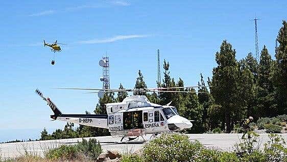 La cumbre de Gran Canaria arde en un simulacro de incendio forestal