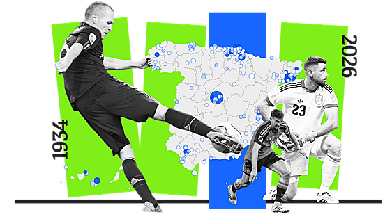 El mapa de los mundialistas desde 1934: cómo de difícil es llegar a la selección según dónde nazcas