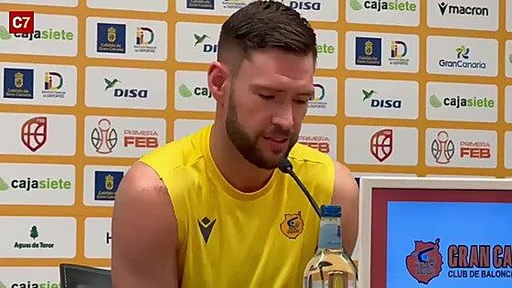 Axel Gudmundsson, escolta del Cajasiete Gran Canaria, analiza el partido frente al Partizán de Fuenlabrada